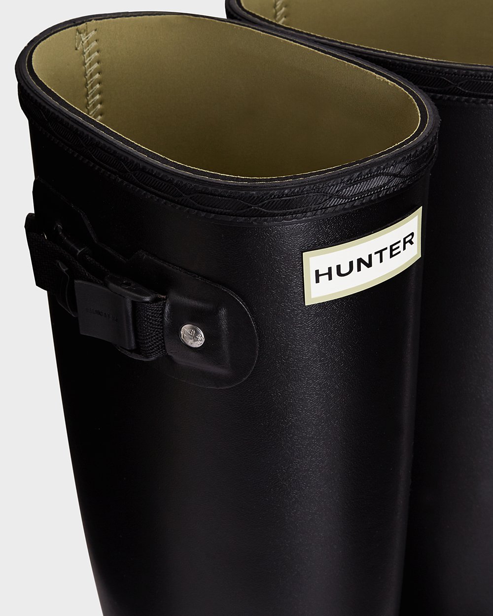 Botas de Lluvia Altas Hunter Mujer - Norris Field Neoprene Lined - Negros - QPAXFIM-75